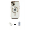 MARSİLYAN™- iPhone 14 Kılıf Nova Işık Özel Seri - Siyah Joko Magic 5D Cam + Diamond Kamera Lens - PE