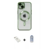 MARSİLYAN™- iPhone 14 Kılıf Nova Işık Özel Seri - Siyah Joko Magic 5D Cam + Diamond Kamera Lens - PE