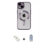 MARSİLYAN™- iPhone 14 Kılıf Nova Işık Özel Seri - Siyah Joko Magic 5D Cam + Diamond Kamera Lens - PE