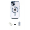 MARSİLYAN™- iPhone 14 Kılıf Nova Işık Özel Seri - Siyah Joko Magic 5D Cam + Diamond Kamera Lens - PE