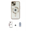 MARSİLYAN™- iPhone 14 Kılıf Nova Işık Özel Seri - Siyah Joko Magic 5D Cam + Shine Kamera Lens - KI