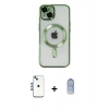 MARSİLYAN™- iPhone 14 Kılıf Nova Işık Özel Seri - Siyah Joko Magic 5D Cam + Mavi Shine Kamera Lens