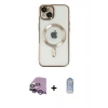 MARSİLYAN™- iPhone 14 Kılıf Nova Işık Özel Seri - Siyah Joko Magic 5D Cam + Raze Metal Kamera Lens - MR