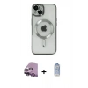 MARSİLYAN™- iPhone 14 Kılıf Nova Işık Özel Seri - Siyah Joko Magic 5D Cam + Raze Metal Kamera Lens - MR