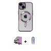 MARSİLYAN™- iPhone 14 Kılıf Nova Işık Özel Seri - Siyah Joko Magic 5D Cam + Raze Metal Kamera Lens - MR