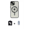MARSİLYAN™- iPhone 14 Kılıf Nova Işık Özel Seri - Siyah Joko Magic 5D Cam + PVD Metal Kamera Lens - GS
