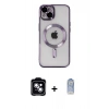 MARSİLYAN™- iPhone 14 Kılıf Nova Işık Özel Seri - Siyah Joko Magic 5D Cam + PVD Metal Kamera Lens - MI