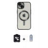 MARSİLYAN™- iPhone 14 Kılıf Nova Işık Özel Seri - Siyah Joko Magic 5D Cam + PVD Metal Kamera Lens - MI