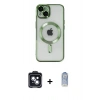 MARSİLYAN™- iPhone 14 Kılıf Nova Işık Özel Seri - Siyah Joko Magic 5D Cam + PVD Metal Kamera Lens - SH