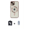 MARSİLYAN™- iPhone 14 Kılıf Nova Işık Özel Seri - Siyah Joko Magic 5D Cam + PVD Metal Kamera Lens - SH