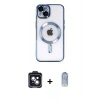 MARSİLYAN™- iPhone 14 Kılıf Nova Işık Özel Seri - Siyah Joko Magic 5D Cam + PVD Metal Kamera Lens - SH