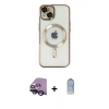 MARSİLYAN™- iPhone 14 Kılıf Nova Işık Özel Seri - Siyah Joko Magic 5D Cam + Raze Metal Kamera Lens - SH
