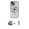 MARSİLYAN™- iPhone 14 Kılıf Nova Işık Özel Seri - Siyah Joko Magic 5D Cam + Raze Metal Kamera Lens - SH