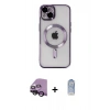 MARSİLYAN™- iPhone 14 Kılıf Nova Işık Özel Seri - Siyah Joko Magic 5D Cam + Raze Metal Kamera Lens - SH