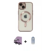 MARSİLYAN™- iPhone 14 Kılıf Nova Işık Özel Seri - Siyah Joko Magic 5D Cam + Raze Metal Kamera Lens - SH