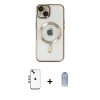 MARSİLYAN™- iPhone 14 Kılıf Nova Işık Özel Seri - Siyah Joko Magic 5D Cam + Shine Kamera Lens - GI