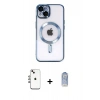 MARSİLYAN™- iPhone 14 Kılıf Nova Işık Özel Seri - Siyah Joko Magic 5D Cam + Shine Kamera Lens - GI