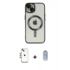 MARSİLYAN™- iPhone 14 Kılıf Nova Işık Özel Seri - Siyah Joko Magic 5D Cam + Shine Kamera Lens - GI