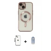 MARSİLYAN™- iPhone 14 Kılıf Nova Işık Özel Seri - Siyah Joko Magic 5D Cam + Shine Kamera Lens - GS