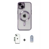 MARSİLYAN™- iPhone 14 Kılıf Nova Işık Özel Seri - Siyah Joko Magic 5D Cam + Shine Kamera Lens - YL