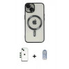 MARSİLYAN™- iPhone 14 Kılıf Nova Işık Özel Seri - Siyah Joko Magic 5D Cam + Shine Kamera Lens - YL