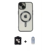 MARSİLYAN™- iPhone 14 Kılıf Nova Işık Özel Seri - Siyah Joko Magic 5D Cam + PVD Metal Kamera Lens - TU