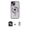 MARSİLYAN™- iPhone 14 Kılıf Nova Işık Özel Seri - Siyah Joko Magic 5D Cam + PVD Metal Kamera Lens - YL