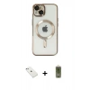 MARSİLYAN™- iPhone 14 Kılıf Nova Işık Özel Seri - Siyah Joko Magic 5D Hayalet Cam + Diamond Kamera Lens - SABE