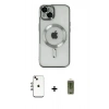 MARSİLYAN™- iPhone 14 Kılıf Nova Işık Özel Seri - Siyah Joko Magic 5D Hayalet Cam + Shine Kamera Lens - GI