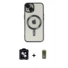 MARSİLYAN™- iPhone 14 Kılıf Nova Işık Özel Seri - Siyah Joko Magic 5D Hayalet Cam + PVD Metal Kamera Lens - MI