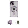 MARSİLYAN™- iPhone 14 Kılıf Nova Işık Özel Seri - Siyah Joko Magic 5D Hayalet Cam + Raze Metal Kamera Lens - MR