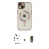 MARSİLYAN™- iPhone 14 Kılıf Nova Işık Özel Seri - Siyah Joko Magic 5D Hayalet Cam + Shine Kamera Lens - GD