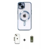 MARSİLYAN™- iPhone 14 Kılıf Nova Işık Özel Seri - Siyah Joko Magic 5D Hayalet Cam + Shine Kamera Lens - GD