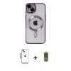 MARSİLYAN™- iPhone 14 Kılıf Nova Işık Özel Seri - Siyah Joko Magic 5D Hayalet Cam + Shine Kamera Lens - GS