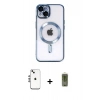 MARSİLYAN™- iPhone 14 Kılıf Nova Işık Özel Seri - Siyah Joko Magic 5D Hayalet Cam + Shine Kamera Lens - GS