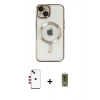 MARSİLYAN™- iPhone 14 Kılıf Nova Işık Özel Seri - Siyah Joko Magic 5D Hayalet Cam + Shine Kamera Lens - KI