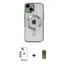 MARSİLYAN™- iPhone 14 Kılıf Nova Işık Özel Seri - Siyah Joko Magic 5D Hayalet Cam + Shine Kamera Lens - KI