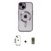 MARSİLYAN™- iPhone 14 Kılıf Nova Işık Özel Seri - Siyah Joko Magic 5D Hayalet Cam + Shine Kamera Lens - KI