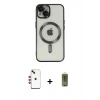 MARSİLYAN™- iPhone 14 Kılıf Nova Işık Özel Seri - Siyah Joko Magic 5D Hayalet Cam + Shine Kamera Lens - KI