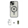 MARSİLYAN™- iPhone 14 Kılıf Nova Işık Özel Seri - Siyah Joko Magic 5D Hayalet Cam + Shine Kamera Lens - MI