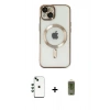 MARSİLYAN™- iPhone 14 Kılıf Nova Işık Özel Seri - Siyah Joko Magic 5D Hayalet Cam + Shine Kamera Lens - YL