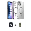 MARSİLYAN™- iPhone 14 Kılıf Nova Işık Özel Seri - Siyah Joko Magic 5D Hayalet Cam + Siyah PVD Metal Kamera Lens