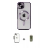 MARSİLYAN™- iPhone 14 Kılıf Nova Işık Özel Seri - Siyah Joko Magic 5D Hayalet Cam + Siyah Shine Kamera Lens
