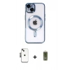 MARSİLYAN™- iPhone 14 Kılıf Nova Işık Özel Seri - Siyah Joko Magic 5D Hayalet Cam + Siyah Shine Kamera Lens