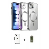 MARSİLYAN™- iPhone 14 Kılıf Nova Işık Özel Seri - Siyah Joko Magic 5D Hayalet Cam + Siyah Shine Kamera Lens