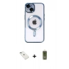 MARSİLYAN™- iPhone 14 Kılıf Nova Işık Özel Seri - Siyah Joko Magic 5D Hayalet Cam + Diamond Kamera Lens - YL