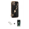 MARSİLYAN™- iPhone 14 Kılıf Nova Işık Prime - Şeffaf 360 Full Body Arka Koruyucu + Diamond Kamera Lens - KI