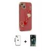 MARSİLYAN™- iPhone 14 Kılıf Nova Işık Prime - Şeffaf 360 Full Body Arka Koruyucu + Gümüş Shine Kamera Lens