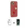 MARSİLYAN™- iPhone 14 Kılıf Nova Işık Prime - Şeffaf 360 Full Body Arka Koruyucu + Mavi Shine Kamera Lens