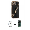 MARSİLYAN™- iPhone 14 Kılıf Nova Işık Prime - Şeffaf 360 Full Body Arka Koruyucu + Mavi Shine Kamera Lens